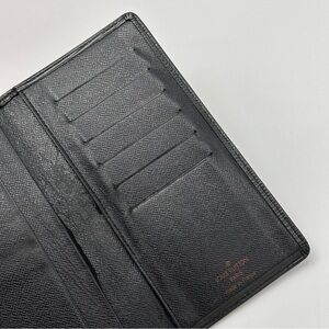 AUTHENTIC Louis Vuitton Monogram Porte Valeurs Checkbook Wallet. Black.